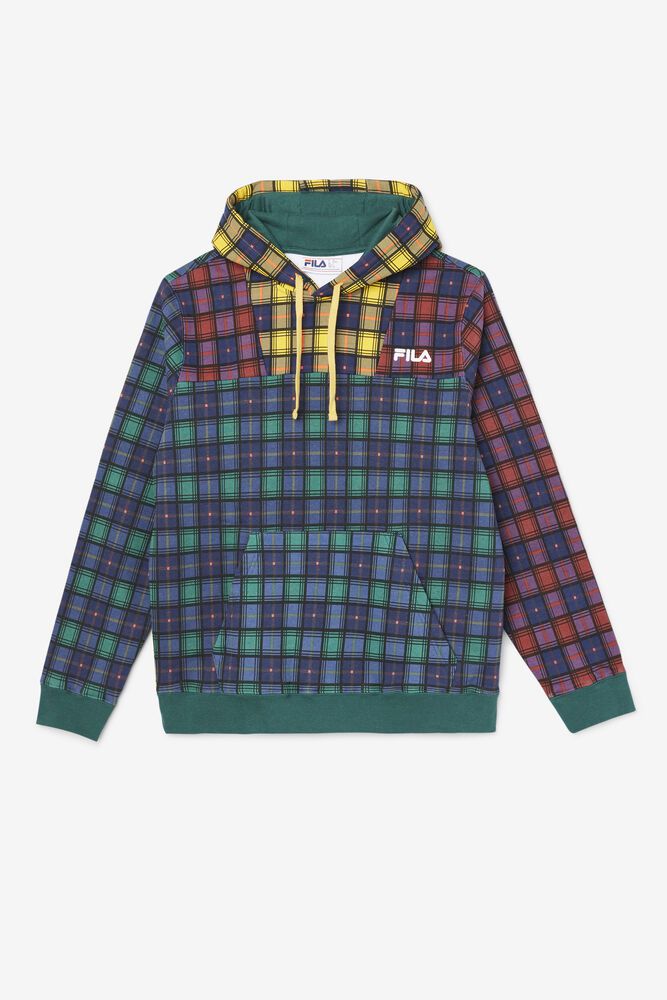 Fila Miesten Huppari Dorm Plaid Laivastonsininen - NSOF-67014